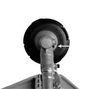 Shows where the trimmer head lock hole is.